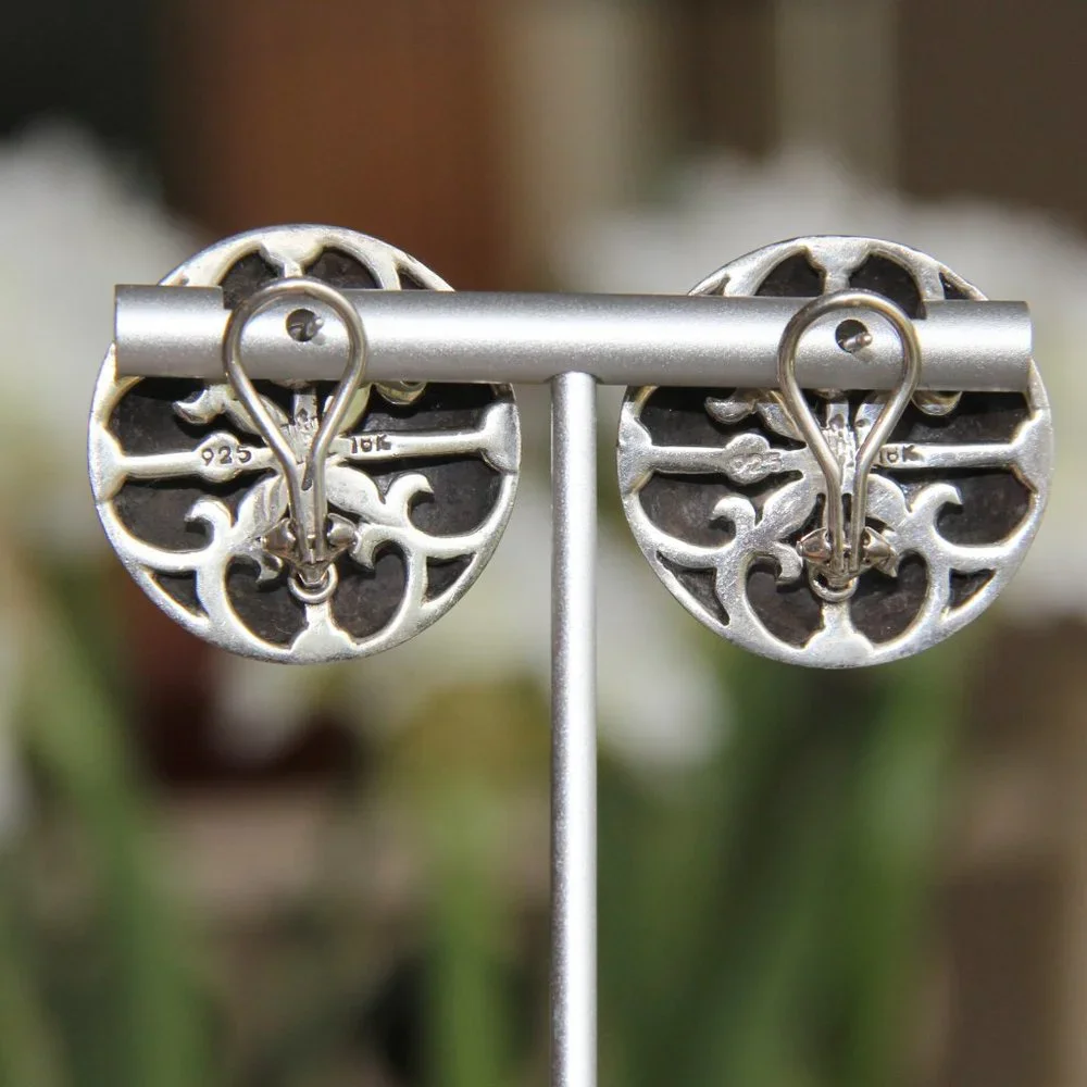 John Hardy Gold Filigree Dome Clip-On Earrings